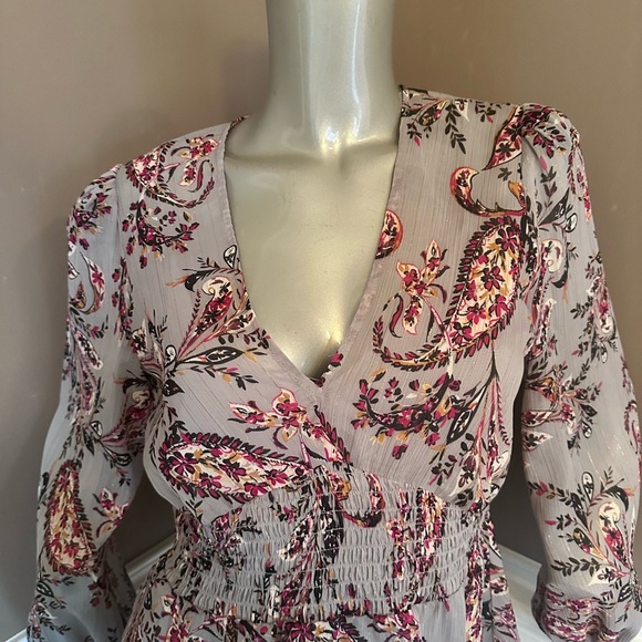 BCBG MAXAZRIA Sheer Floral Top Sz S Multicolored - Picture 3 of 4